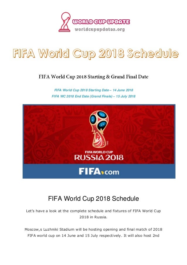 Fifa World Cup Schedule Pdf